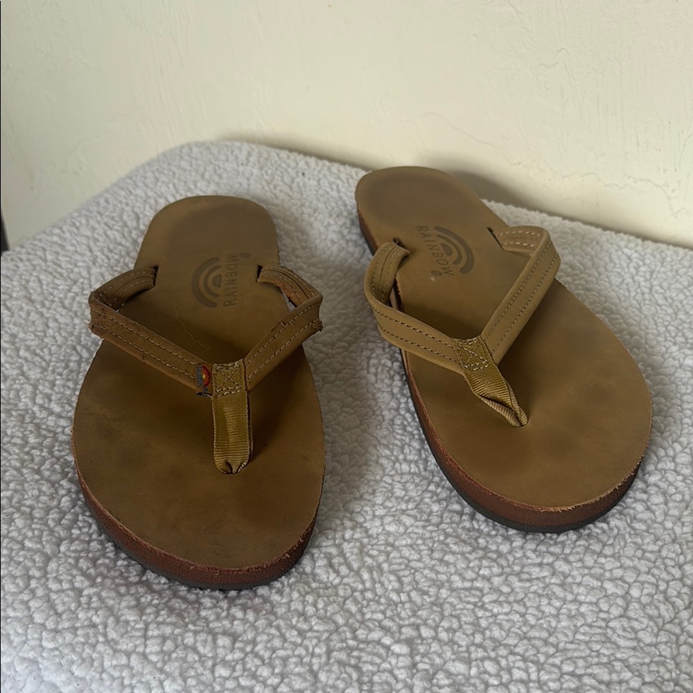 Rainbow Tan Leather Sandals